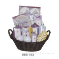 Basket Bubble Bath Gift Set , 20g Bath Gloves , Wooden Brush #8bs-053